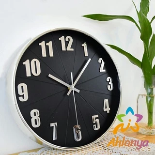 Ahlanya นาฬิกาแขวนผนัง -นาฬิกาแขวน นาฬิกาแขวนผนัง นาฬิกทรงกลม นาฬิกาลายต้นไม้ นาฬิกาแขวนผนังสีดำ Wall Clock