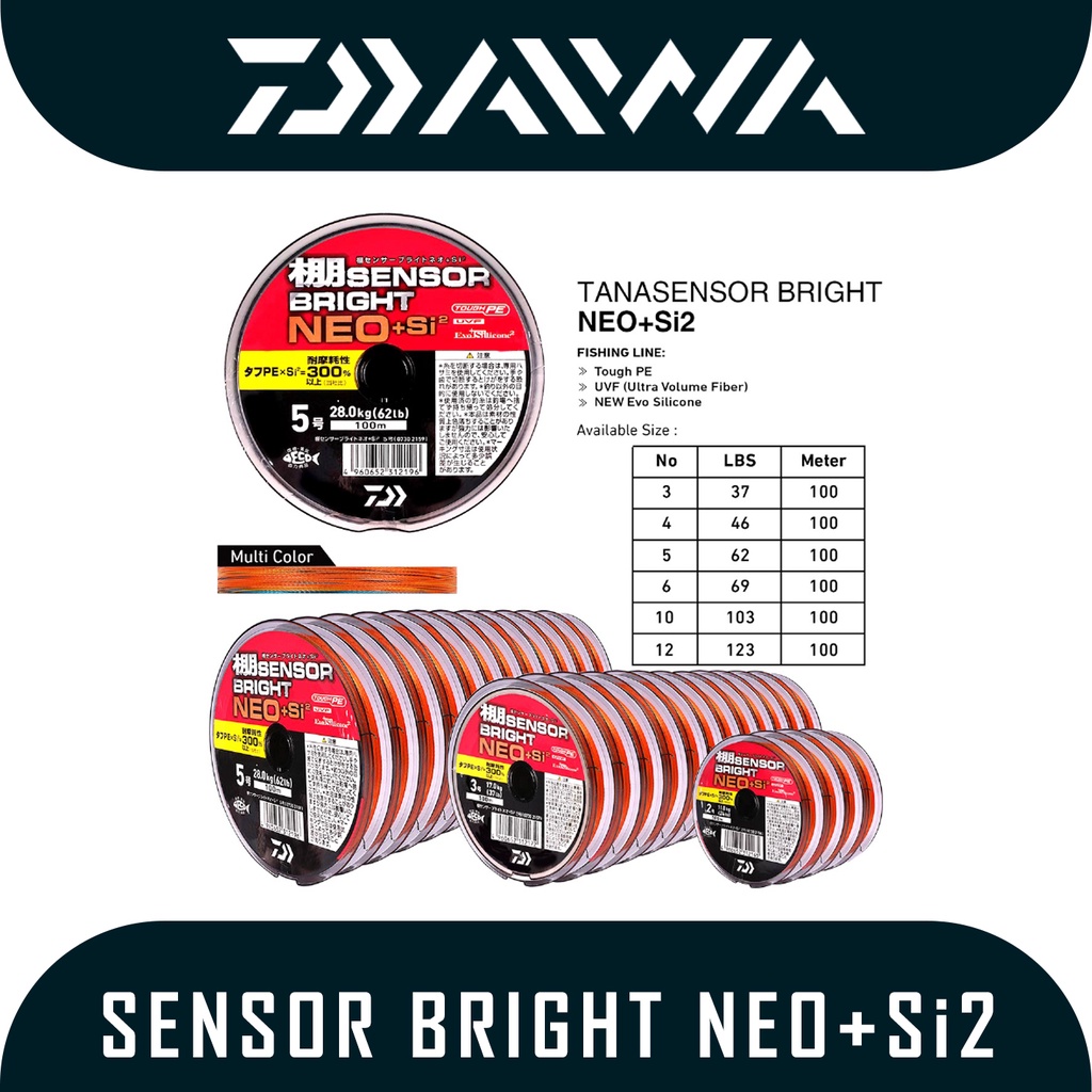 Daiwa Tanasensor Bright Neo+Si2 100m สายตกปลา PE