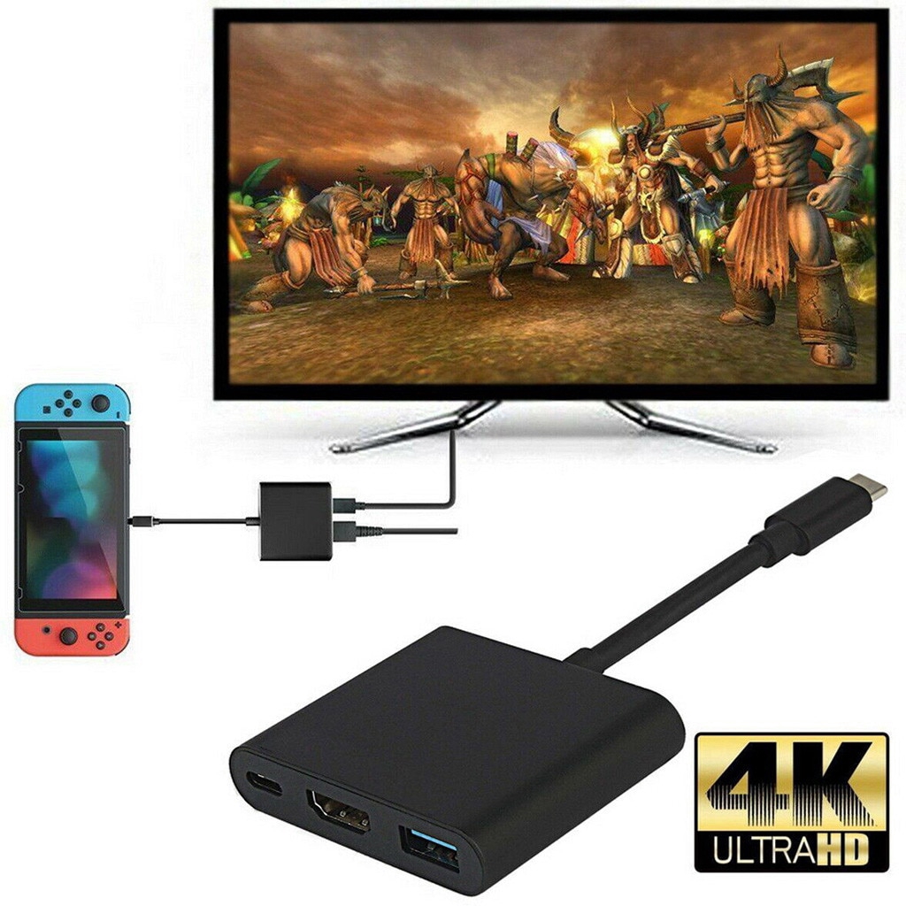 Nintendo Switch 1080P 4K HDMI Adapter Switch USBC 3.0 HDMI Converter Type-C HUB Adapter สําหรับ NS