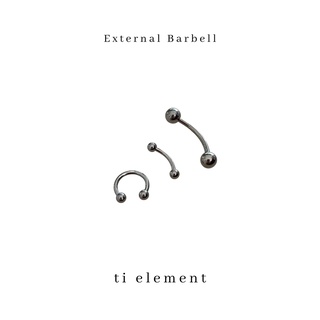 Ti element External barbell จิวหู จิวคิ้ว สนตะพาย จิวไทเทเนียม