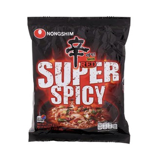 มาม่าเกาหลี นงชิม Nongshim Shin Red Super Spicy บะหมี่กึ่งสำเร็จรูป 120 กรัม รสเผ็ดจัดจ้าน อร่อยมาก ขอแนะนำ!!