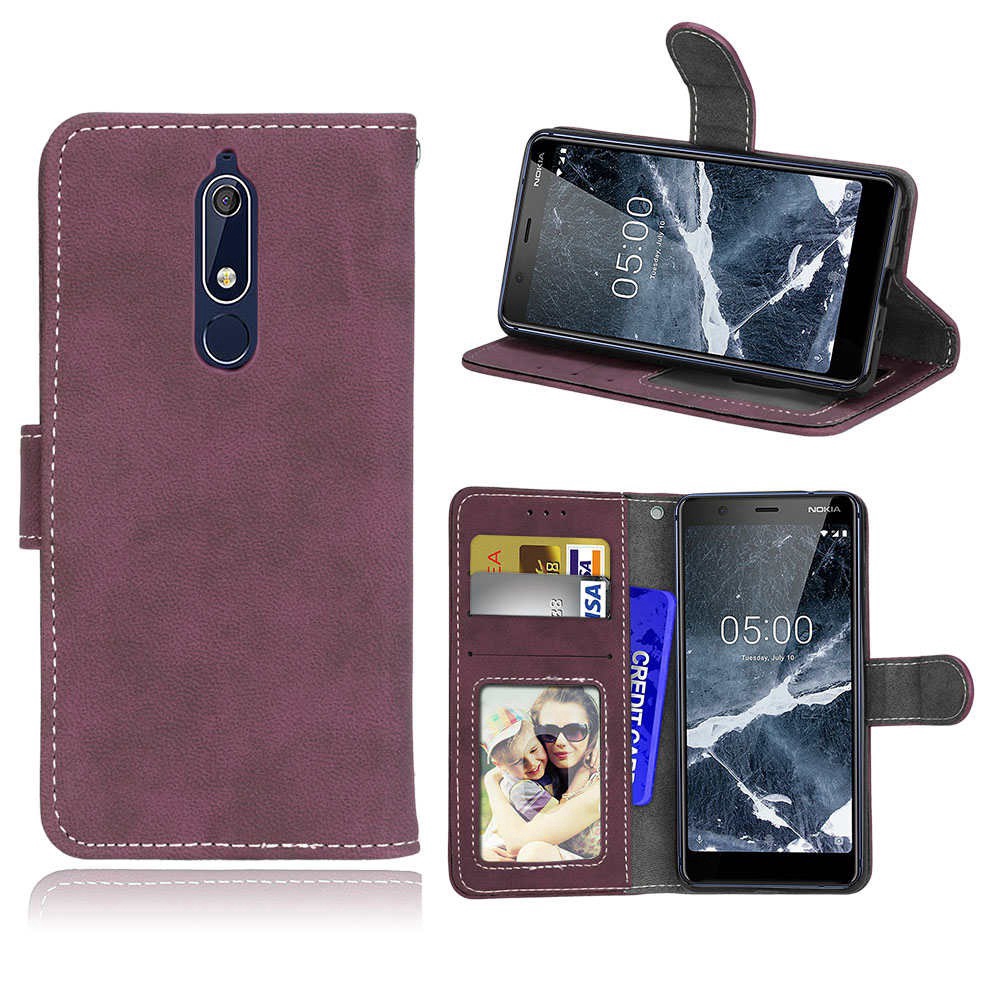 เคสโทรศัพท์มือถือหนัง Pu แบบฝาพับสไตล์วินเทจสําหรับ Nokia 5.1 Nokia5.1 #8