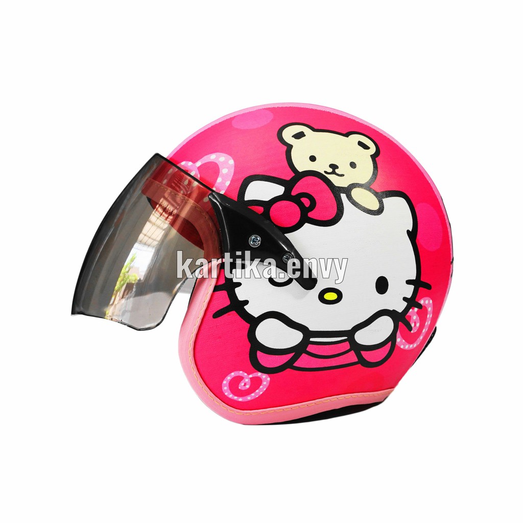 หมวกกันน็อค Standard Girls& 39; กระจก Scoopy ครึ่งใบ ตัวละคร Hello Kitty ดั้งเดิม