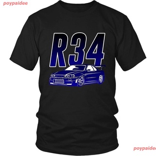 poypaidee New เสื้อยืดแขนสั้นพิมพ์ลาย Nissan Skyline R34 Gtr สําหรับติดรถยนต์ เสื้อยืดพิมพ์ลาย