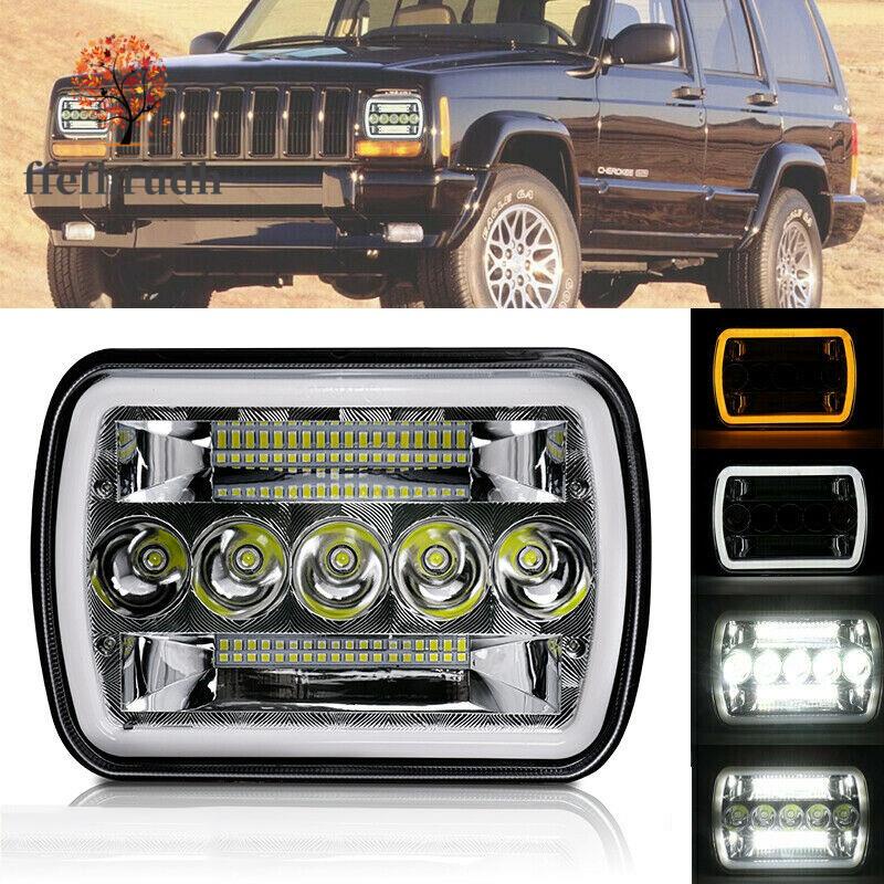 5X7นิ้ว 7X6นิ้วไฟ Led ไฟหน้าสําหรับ Jeep Cherokee Xj Wrangler Yj | Shopee  Thailand