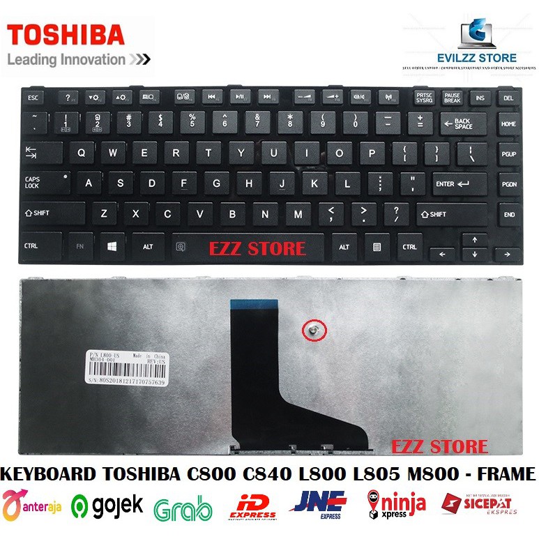 TOSHIBA C800 C800D C805 C840 L800 L805 L830 L840 M800 M805 9Z.N7PSQ.401 AEBY3U02130-US TS4SQ สีดําพร