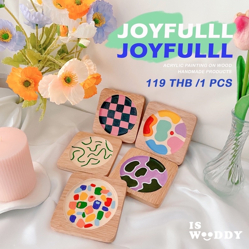 แผ่นรองแก้วpaint acrylic