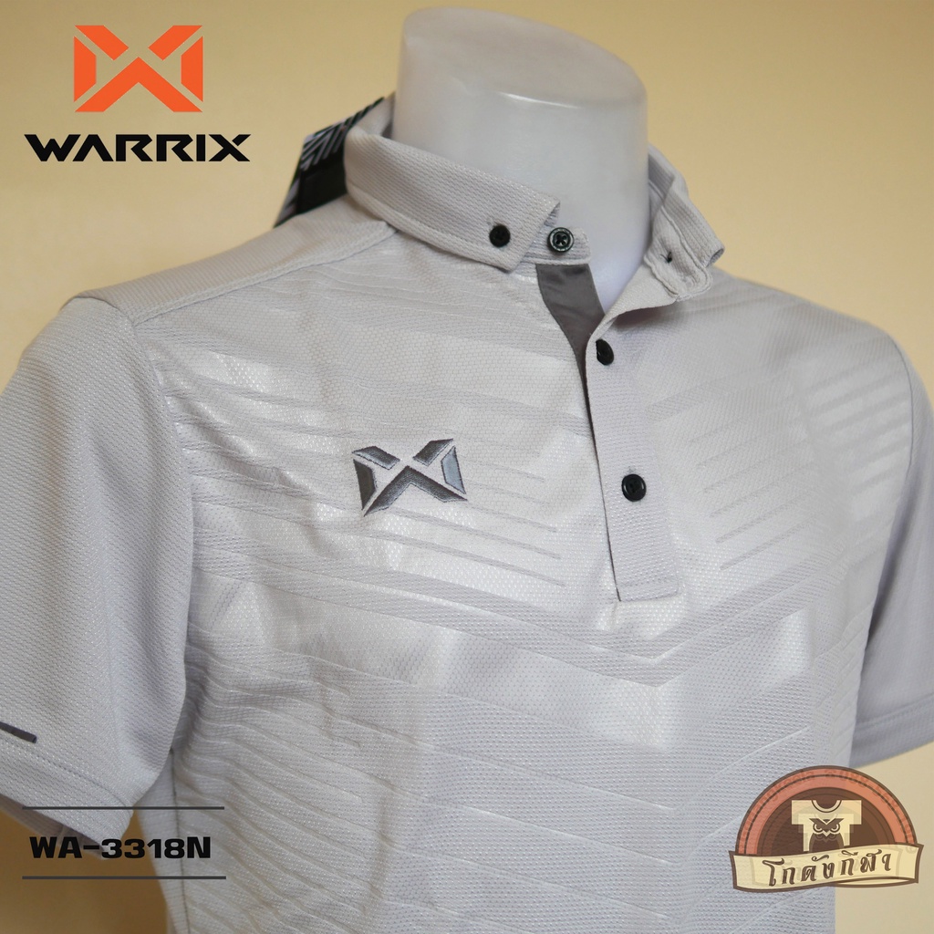 WARRIX เสื้อโปโล WA-3318N สีเทาอ่อน (EE) วาริกซ์ วอริกซ์ ของแท้ 100%