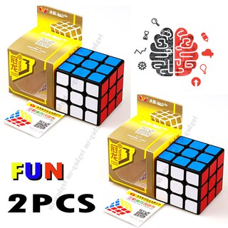 MR-GADGET ลูกบิด รูบิคผึกสมอง ทรงลูกบาศก์ 3x3x3 ฝึกสมอง เพิ่มไอคิว ลื่น ทน Rubiks Cube Magic Square 3 Layers  2 ชิ้น