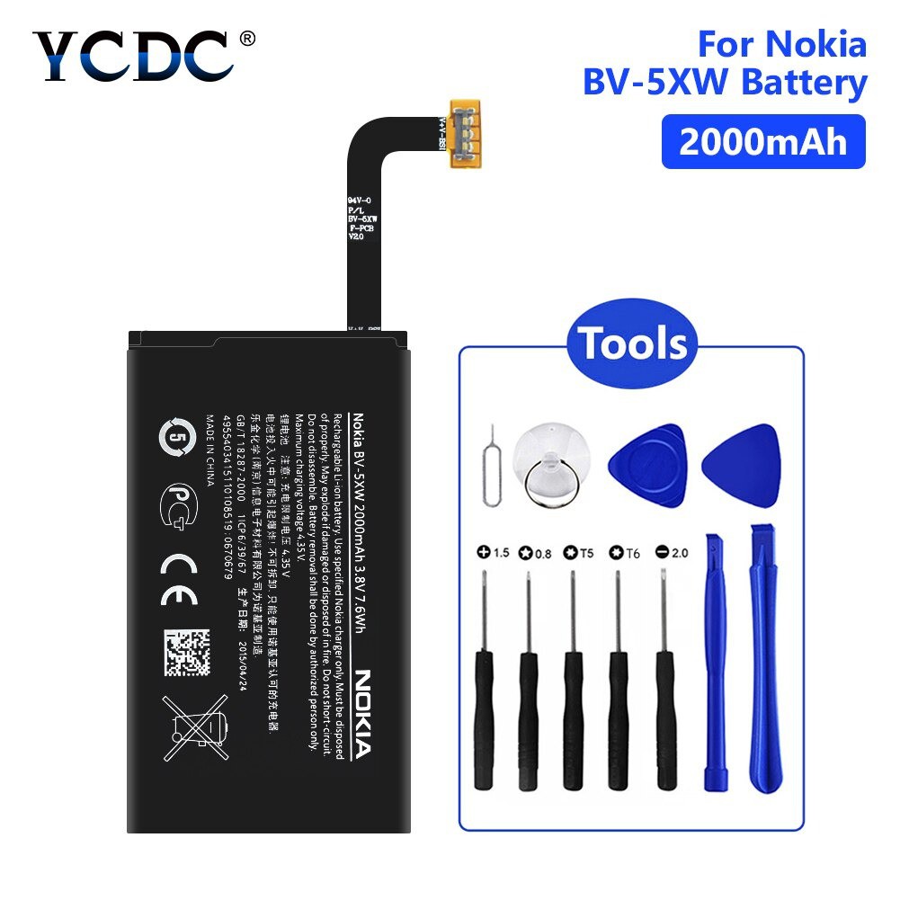 แบตเตอรี่สำหรับNokia Lumia 1020 EOS RM-877 ฿ 876 875 877 1020 RM-876 RM-875 เปลี่ยนแบตเตอรี่ BV-5XW 