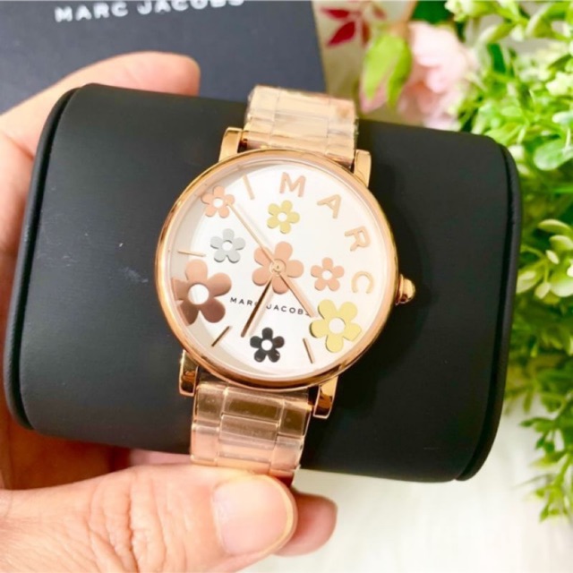 (ผ่อน0%) นาฬิกา 🌷Marc Jacobs🌷Classic Rose Gold-Tone Watch MJ3580 สายสเตนเลส สีโรสโกลด์