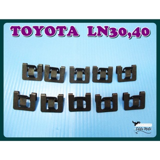 TOYOTA LN30 LN40 DOOR SEAL DEWATERING LOCKING CLIP STEEL "BLACK" SET 10 PCS (51) / กิ๊บเหล็กล็อคยางรีดน้ำประตู 10 ตัว ดำ