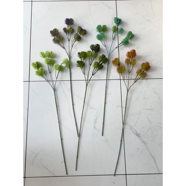 พร้อมส่ง ช่อใบแซม รุ่นหลิวปลายแหลม ตัวแต่งดอกไม้ปลอม พลาสติก ใบไม้ปลอม ดอกไม้ประดิษฐ์