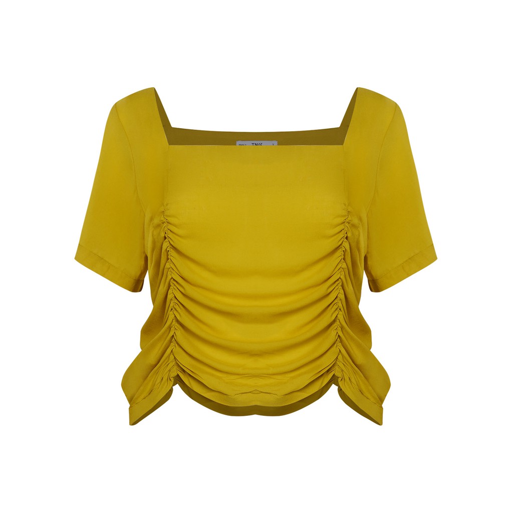 เสื้อคอปกสี่เหลี่ยมเอวจับจีบ C2645 TNG WOMEN