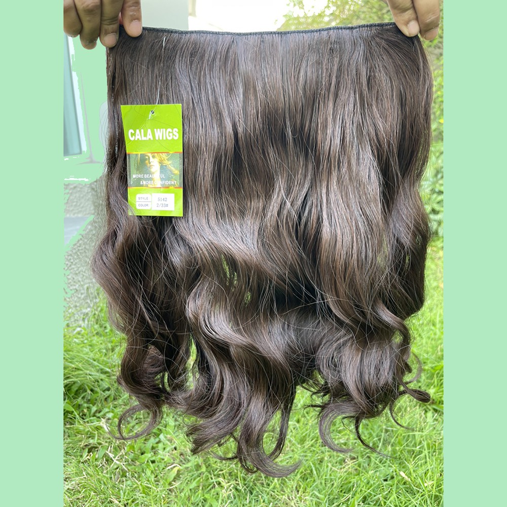 แฮร์พีช hairpiece  แฮร์พีชcalawigsราคาส่ง รหัส5142กว้าง26cmยาว40cm ชิ้นหนาพิเศษไหมด้านเหมือนผมจริง แฮร์พีชลอนสั้นหนาสวย