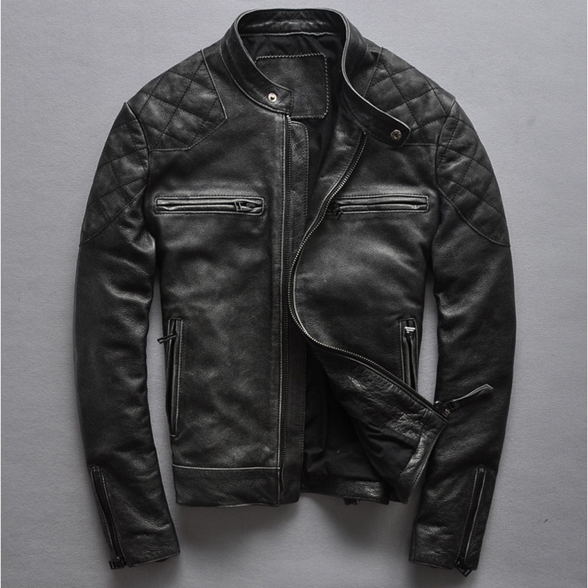 black brand leather jacket