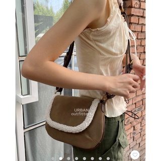 preorder brandy melville shearling suede crossbody bag