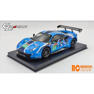 GL RACING บอดี้รถบังคับ GL-488-GT3-005/BW89 Ferrari 488 Blue/White No.89