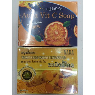 NARAนาราสบู่ส้มผิวใส-สบู่ขมิ้นสด150g.