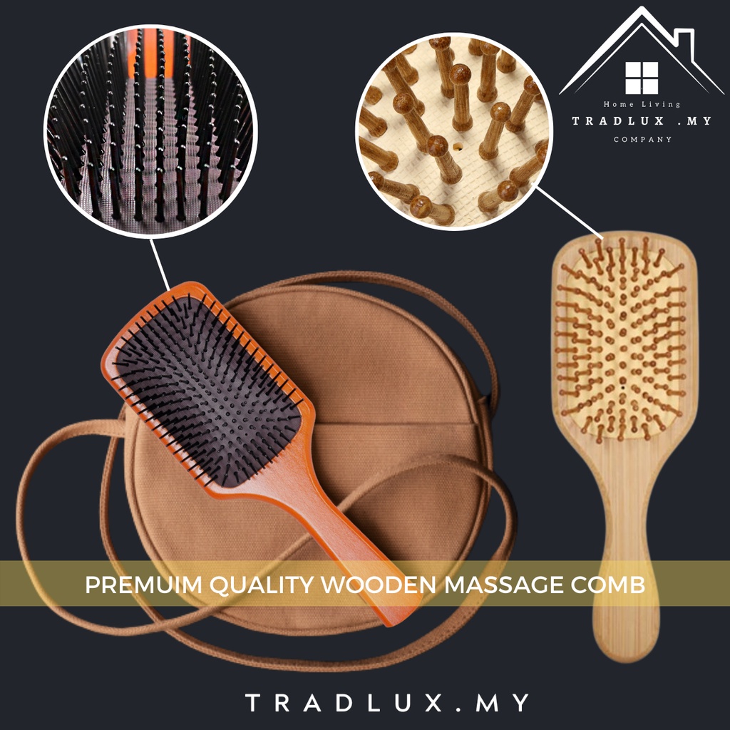 หวีนวดถุงลมนิรภัยป้องกันไฟฟ้าสถิตหวีเบาะลม Aveda หวีผม Custom Aveda หวีไม้