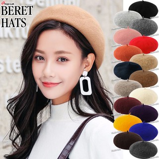 หมวกเบเร่ต์จิตรกรขนวู Beret เนื้อผ้าอยู่ตัวไม่อ่อน ใส่ได้ทุกขนาดศรีษะ สไตล์คลาสสิก หมวกเบเร่ต์ผู้หญิง พร้อมส่ง!!!