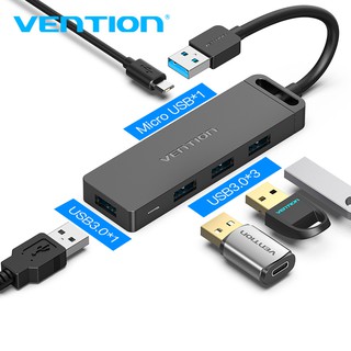 Vention Usb 3.0/2.0 Hub 4 Port Otg Power Supply Adapter สำหรับโน้ตบุ๊คพีซีแล็ปท็อป CHL/CHM-2