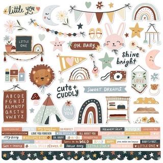 Simple stories Boho Baby Cardstock Stickers 12"X12"