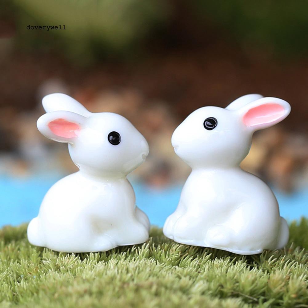 DYL10Pcs Lovely Rabbit Resin Crafts Miniature Bonsai Plants Landscape ...