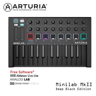 Arturia MiniLab MkII Deep Black Edition Midi Keyboard ขนาด 25 คีย์ แบบพกพา รุ่นสีพิเศษดำเข้ม