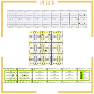 [Perfk] เครื่องมือไม้บรรทัดแม่แบบควิลท์อะคริลิค 3 ชิ้นสําหรับตกแต่ง Diy