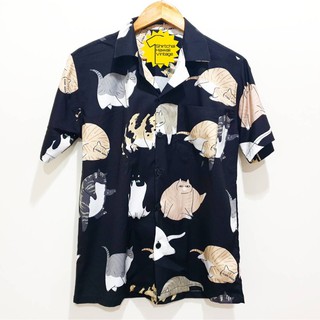 {FAT CAT} เสื้อฮาวาย ลายแมวอ้วนสุดน่ารัก