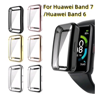 ราคาเคสกันกระแทก Huawei Band 6,Honor 6,Band 7 นิ่มครอบเต็มหน้าปัดสวยงามมีหลายสี