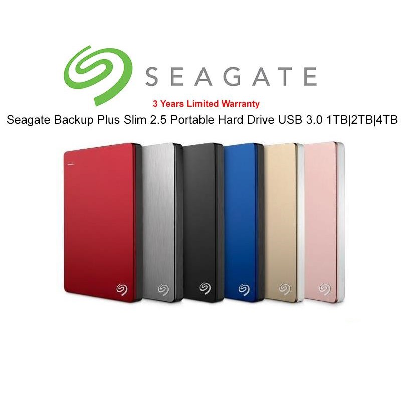 [NEW 2019] Seagate 1TB / 2TB Backup Plus Slim Aluminium Portable External Hard Disk Drive