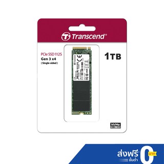 Transcend PCIe NVMe M.2 SSD 1TB: MTE112S :Single-Sided* รับประกัน 5 ปี หรือ** รับประกันไม่เกิน 400 TBW** มีใบกำกับภาษี-TS1TMTE112S