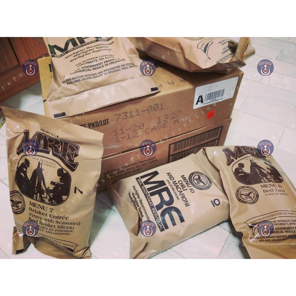 MRE US สหรัฐอเมริกา รุ่น Single Meal ลัง B Menu 1324 Shopee Thailand