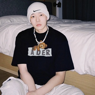 เสื้อยืดแขนสั้นลําลอง แบบบาง ทรงหลวม พิมพ์ลายหมีขี้เกียจ แฟชั่นฤดูร้อน สําหรับผู้ชาย