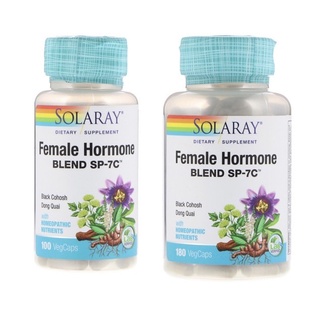 [พร้อมส่ง] เพิ่ม ฮอร์โมนเพศหญิง Solaray, Female Hormone Blend SP-7C