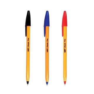 ปากกาลูกลื่น  BIC ด้ามเหลือง  0.7 mm.(แพ็ค 12 ด้าม)เลือกสีหมึกด้านใน