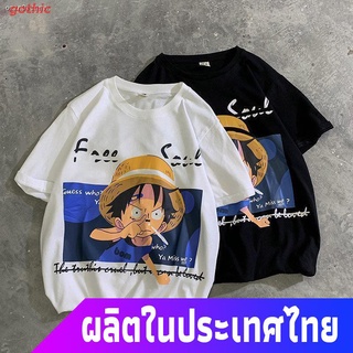 gothic ร์ตูนพิมพ์ฤดูร้อน ย์เสื้อยืด Anime T-shirtเสื้อยืดอนิเมะINS Tide แบรนด์สุทธิสีแดงเสื้อยืดผู้ชายแขนสั้น One Piece