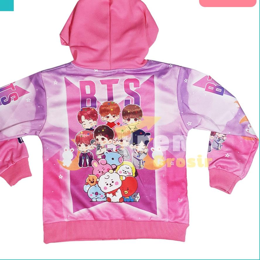 Bts เสื้อแจ็คเก็ตสําหรับเด็กผู้หญิง/3-11 ปี/แจ็คเก็ตสําหรับเด็ก BT21/เสื้อกันหนาวสําหรับเด็กผู้หญิง/