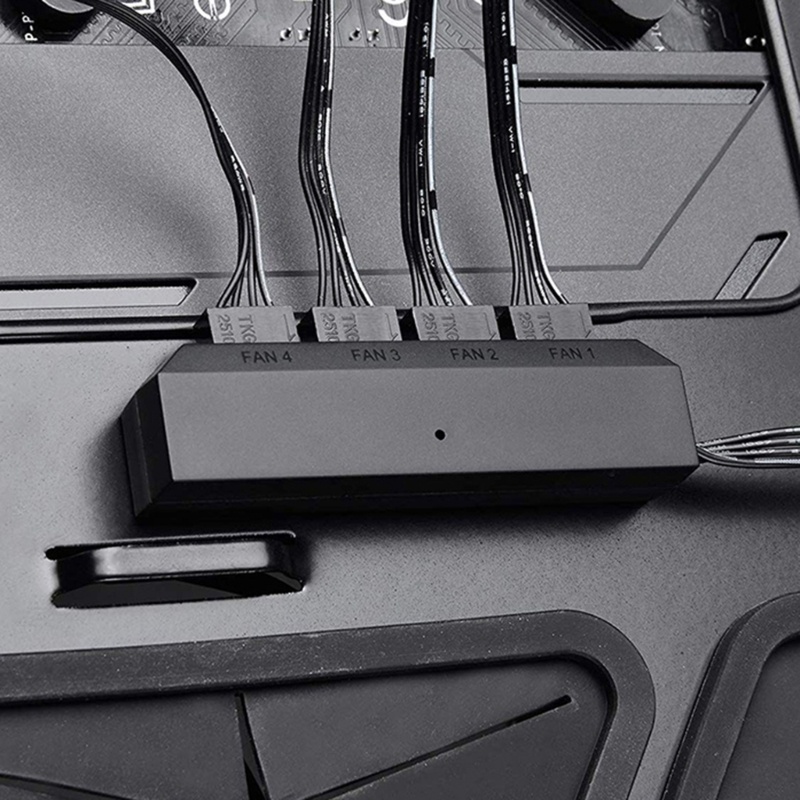 3C 12V PWM Fan Hub Speed Controller 4-Way PC Case 3pin/4pin Cooling Cooler Fan