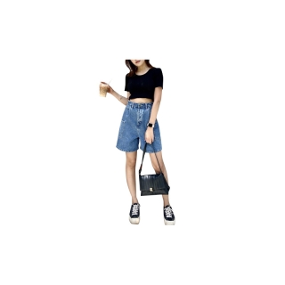 โปรโมชั่น : MARYJANE ยีนส์ขาสั้นเอวสูง ทรงโอเวอร์ไซส์ - Jigsawjeans