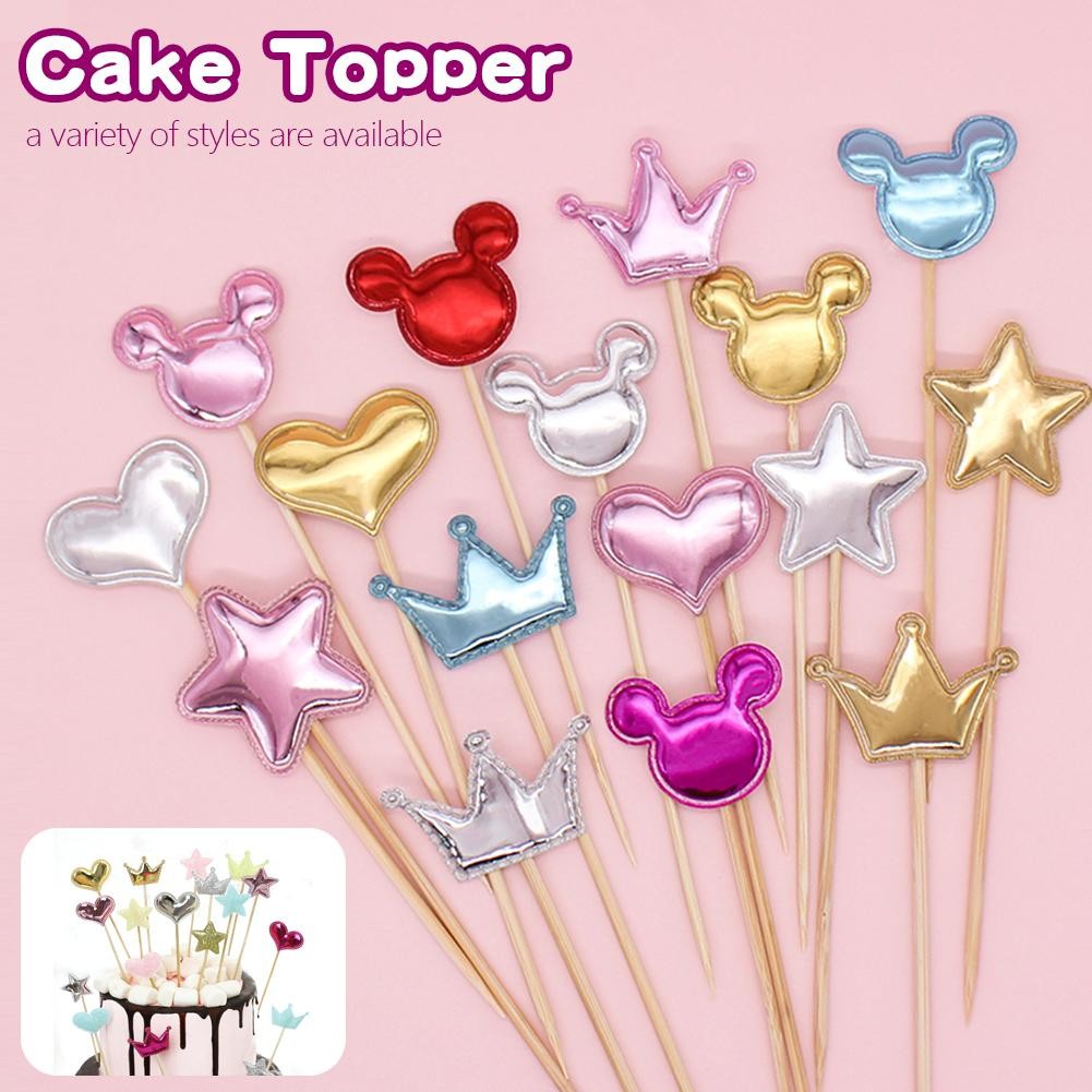 STAR / HEART / CROWN CAKE TOPPER สําหรับ PARTY DECORTATION / LOVE CAKE TOPPER / STAR CAKE TOPPER / S