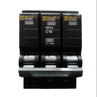 ลูกเซอร์กิต เบรกเกอร์ 3โพล 16 แอมป์(MCB)สแคร์ ดี หรือ ชไนเดอร์ #Miniature circuit breaker 3P16A(MCB)Square D &amp; Schneider