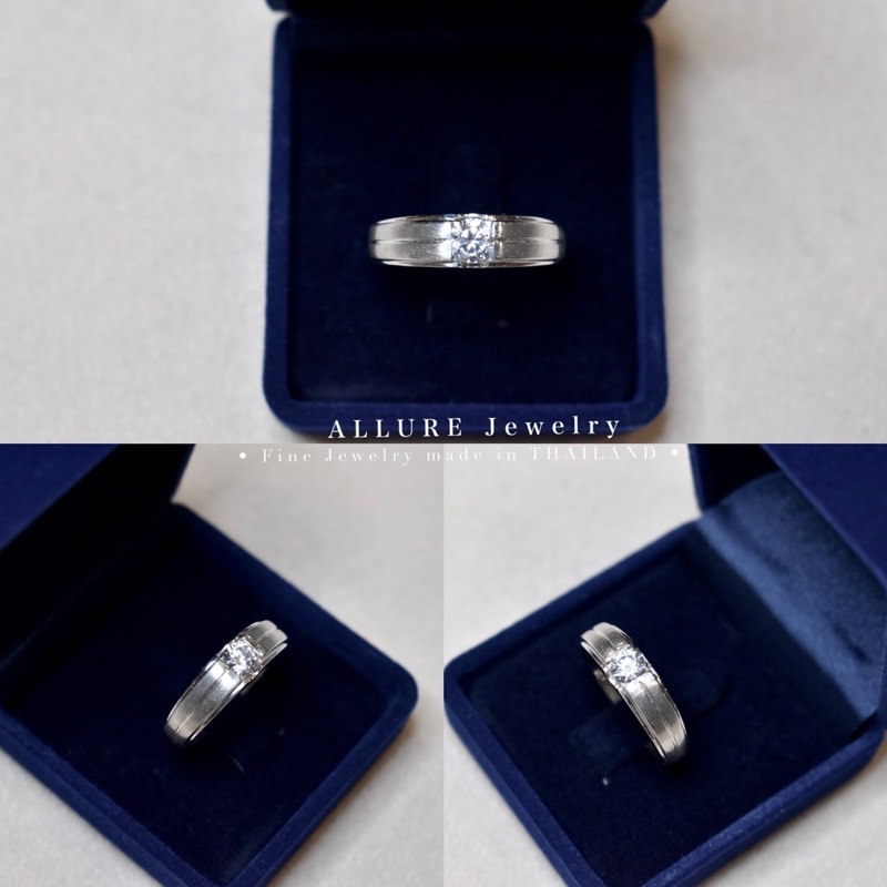 แหวนเงินแท้ 925 ชุบเคลือบทองคำขาว [ รุ่น 𝐀𝐥𝐥𝐮𝐫𝐞 𝐏𝐎𝐒𝐇 ] - Allure Jewelry แหวนผู้ชาย - รูปที่ 5