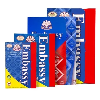 กระดาษคาร์บอน กระดาษก๊อปปี้  สีน้ำเงิน Embassy (100แผ่น) No.333H แผ่นคาร์บอน Carbon Paper [S24]