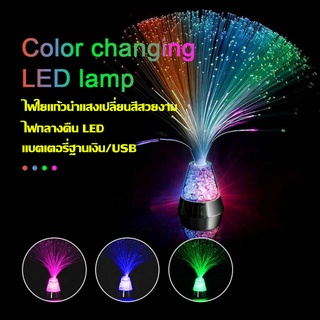 ✨COD ✨ไฟกลางคืน LED🎆 ยิปโซฟิล่าหลากสี ไฟใยแก้วนำแสงเปลี่ยนสีสวยงาม ไฟประดับห้องนอน