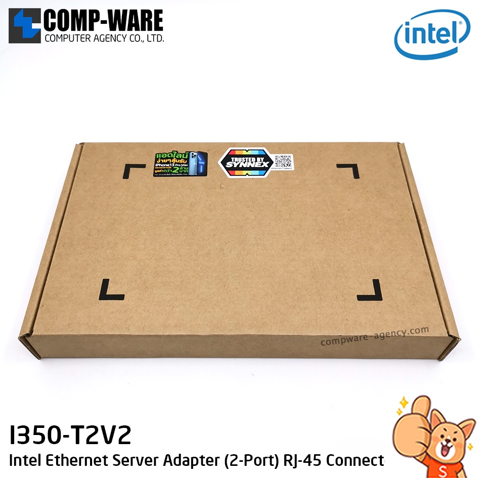 LAN Card - Intel Ethernet Server Adapter I350-T2V2 (2-Port) RJ-45 Connector ของแท้จาก Intel โดยตรง I