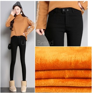 แหล่งขายและราคา(พร้อมส่ง) M-3XL สกินนี่บุขน กางเกงบุขน กันหนาว เก็บหุ่น Skinny Wool กระดุม 2 เม็ด + ซิปทอง (สีดำ)อาจถูกใจคุณ