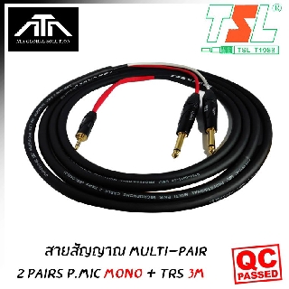 สายสัญญาณเสียง สายสัญญาณ Multi-Pair 2 Pairs P.MIC MONO + TRS 3M สายสัญญาณ หรืออุปกรณ์เชื่อมต่อสัญญาณ